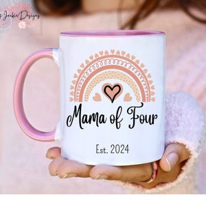 Mama Of Four Mug, Mom of Four, Mama of 4, Mom of 4, Four Children, Four Kids, Four Daughters, Four Boys, Expectant Mothers Day Pregnant Gift