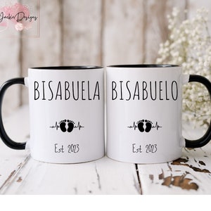 Ensemble de tasses Bisabuela Bisabuelo, cadeau Vas a Ser Bisabuela, Abuela à Bisabuela, promu à Bisabuela, Anuncio de Embarazo, Sorpresa de Embarazo
