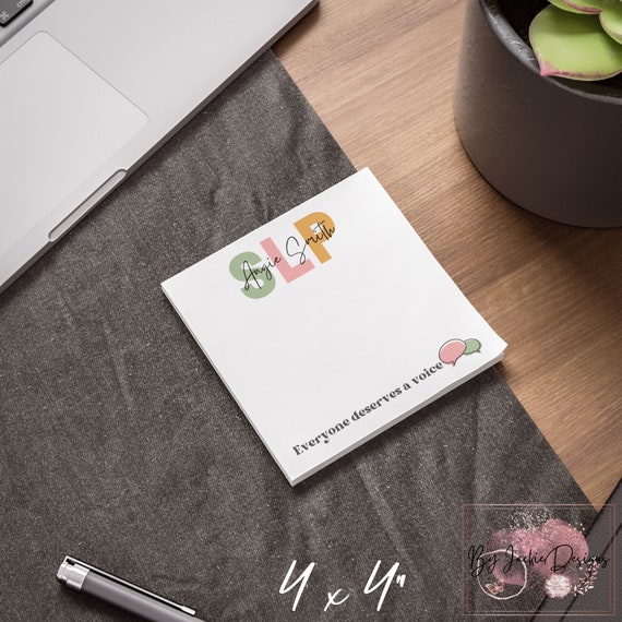 Custom SLP Gifts, Personalized Speech Therapy Note Pads, Speech Therapist Grad, Speech Therapy Gifts, Speech Language Pathology Graduation