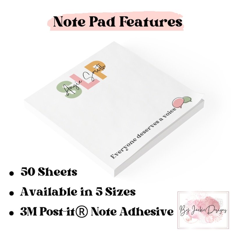 Custom SLP Gifts, Personalized Speech Therapy Note Pads, Speech Therapist Grad, Speech Therapy Gifts, Speech Language Pathology Graduation