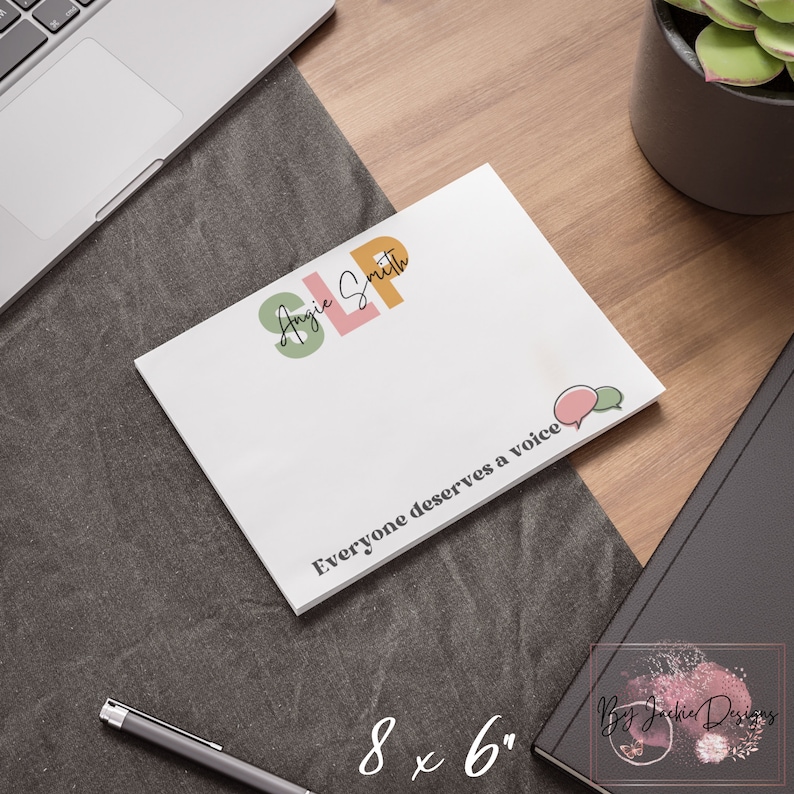Custom SLP Gifts, Personalized Speech Therapy Note Pads, Speech Therapist Grad, Speech Therapy Gifts, Speech Language Pathology Graduation