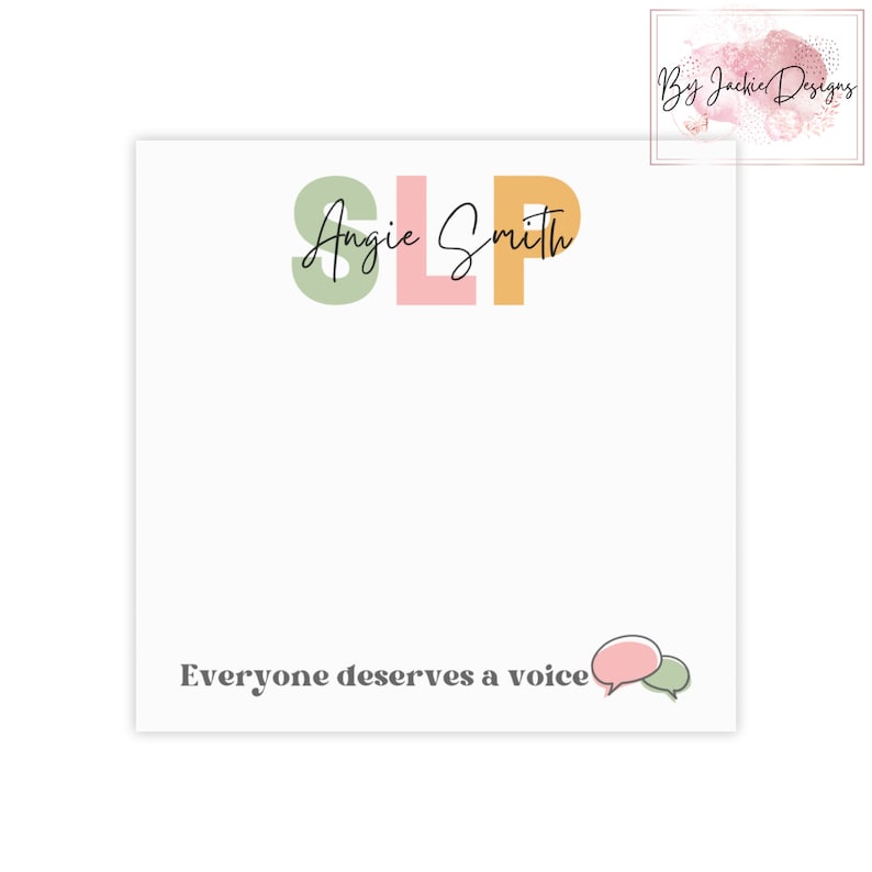 Custom SLP Gifts, Personalized Speech Therapy Note Pads, Speech Therapist Grad, Speech Therapy Gifts, Speech Language Pathology Graduation