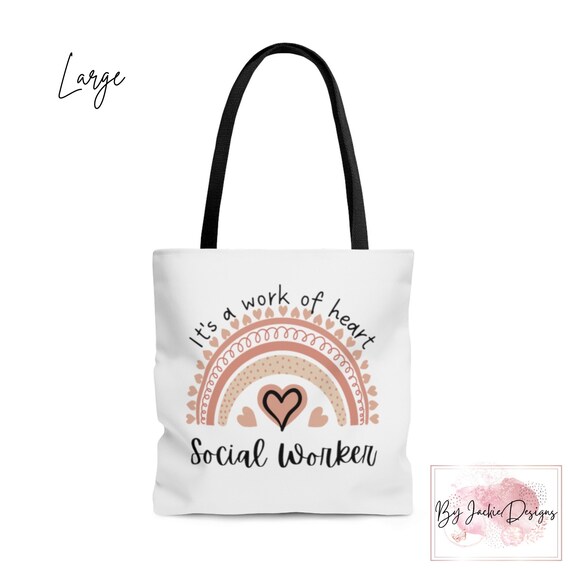 Social Work Tote Bag Social Worker Gift, Gift for Social Work, School Social Worker Rainbow, Best Social Worker, Nacho Average, LMSW Tote