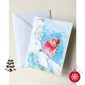 Carte de Noël Oiseau d'hiver. Taille 10 x 14 cm. Une impression à partir d'une aquarelle. Vacances, Nouvel An, cadeau, papier de bonne qualité