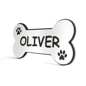 Dog Name Bone Sign, Personalized Pet Name Sign, Wall Decor