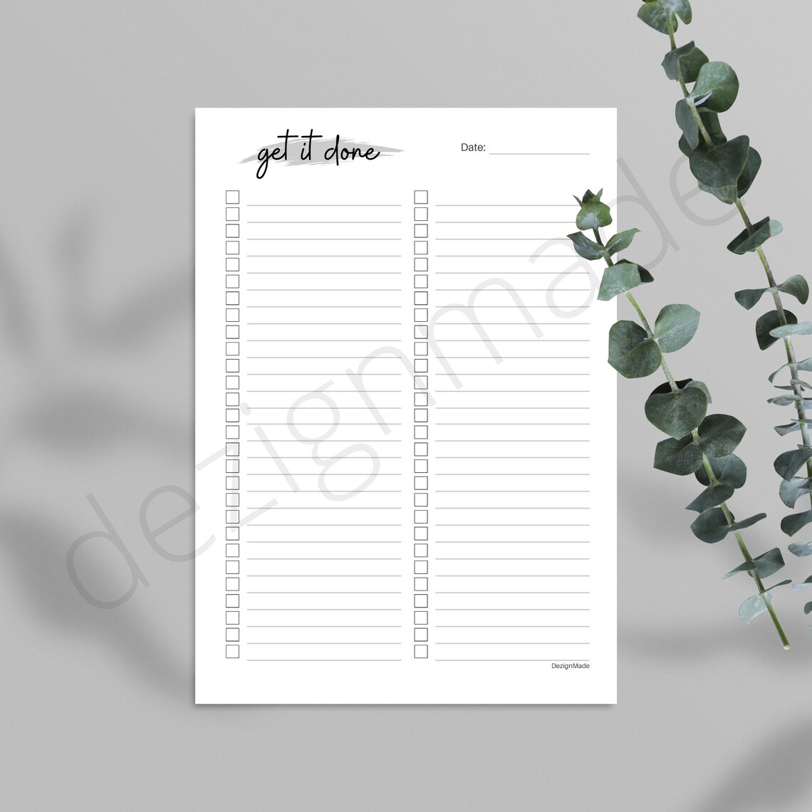 GET IT DONE Checklist Planner Printable to Do List Daily - Etsy