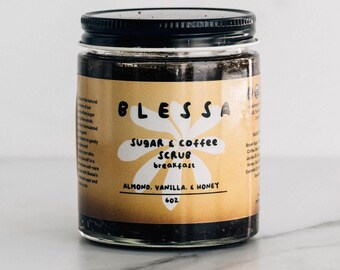 Breakfast - All Natural Brown Sugar and Coffee Scrub - Almond, Vanilla, Oats, Honey