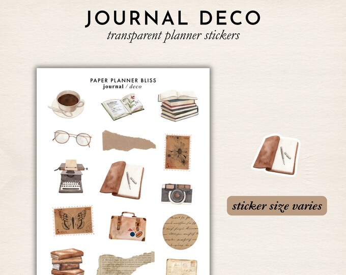 JOURNAL DECO STICKERS - Transparent Stickers | Journal Stickers | Bujo ...