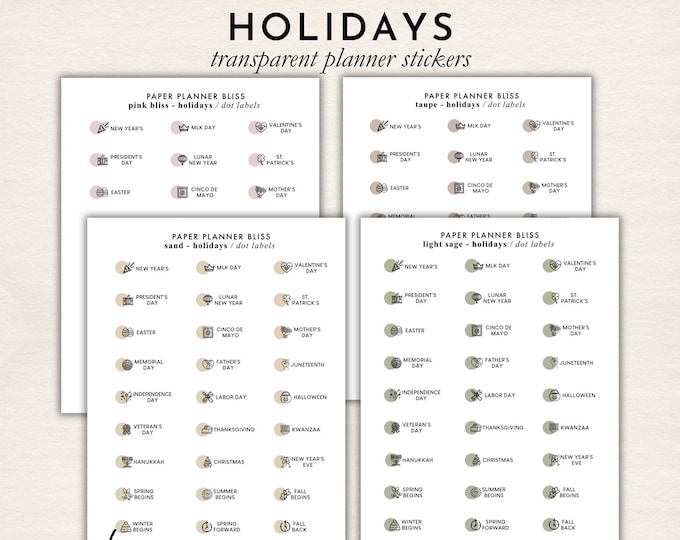 USA HOLIDAY STICKERS - Transparent Stickers | Holiday Labels | Planner ...