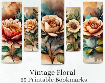 Vintage Floral Ephemera Junk Journal ensemble signets imprimables Sublimation Bundle Téléchargement numérique instantané PNG & JPG
