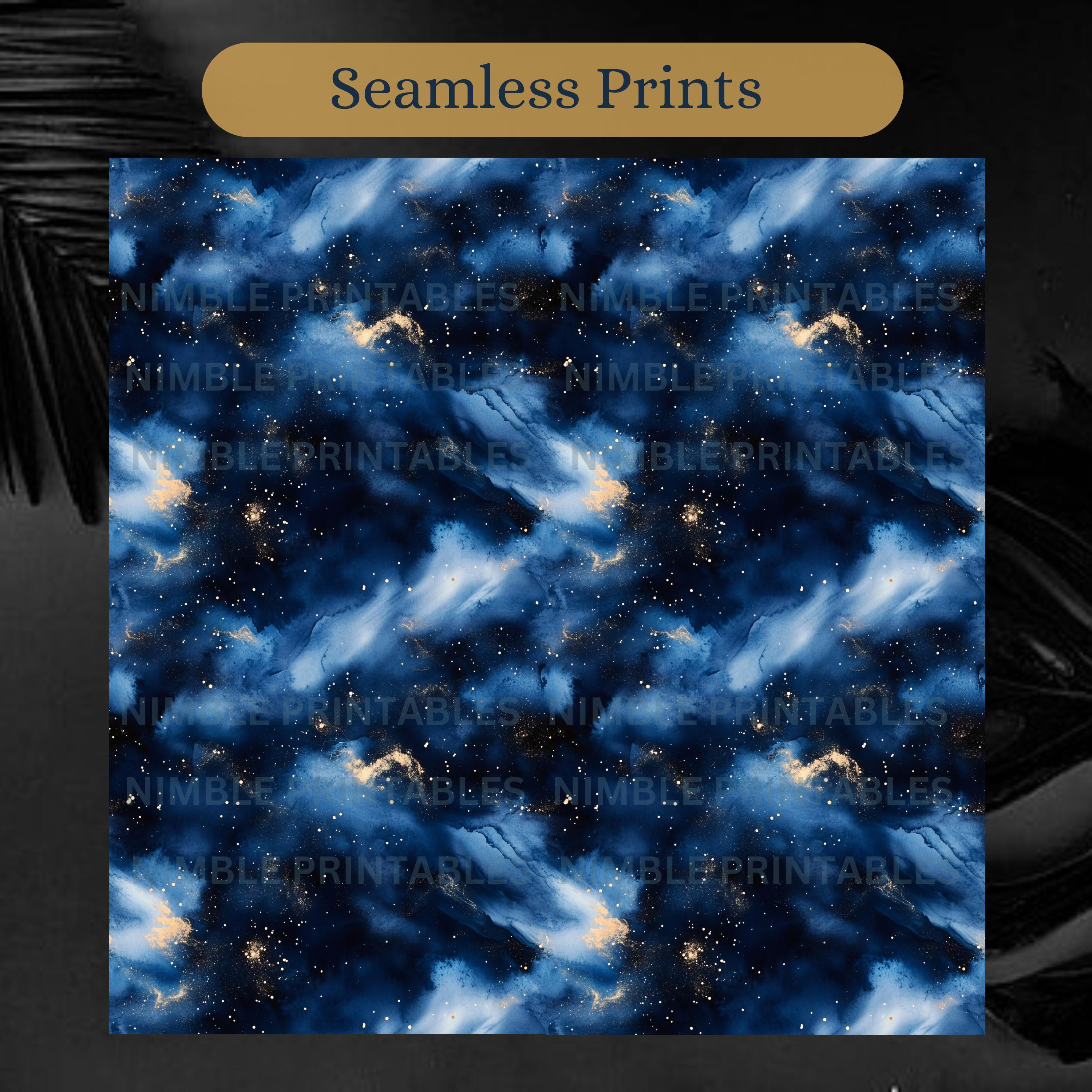 Celestial Night Sky Digital Paper Pack Seamless Patter Scrapbook Paper ...