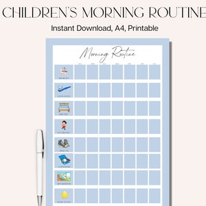 Morning Routine Chart - Blue
