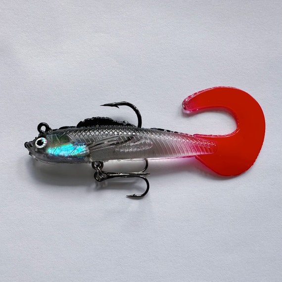 8pc Curly Tail Jig Head Swimbait Bass / Rockfish / Lingcod