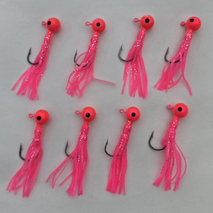 Pink Salmon Twitching Jigs – 8 Pack (1/2oz) – Perfect for PNW River, Beach, or Boat Fishing | Pink Salmon Jig | Humpy Jig | Steelhead Jig