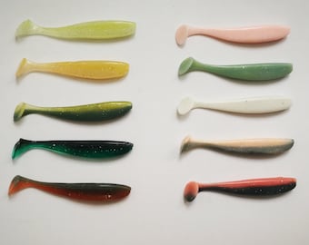 30pc 2 3/4 inch Soft Body Paddle Tail Swimbait Multi-Species Lure | Rockfish, bass, walleye | Glow in dark swimbait