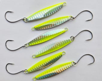 Salmon Jigs – 6 Pack (3/4oz) – Perfect for PNW River, Beach, or Boat Fishing | Salmon Jig | Steelhead Jig