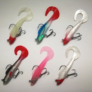 8pc Curly Tail Jig Head Swimbait Bass / Rockfish / Lingcod / Multi-species Lure - 3" 1/3oz - Etsy 8pc Curly Tail Jig Head Swimbait Bass / Rockfish / Lingcod / Multi-species Lure - 3" 1/3oz - Etsy
