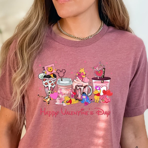 Disney Valentines Day Shirt,Winnie The Pooh Shirt,Eyore Fan Shirt,Disney Valentines Day,Disney Pooh Shirt,Disney Trip Shirt,Disney Castle