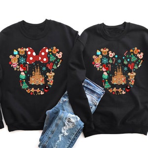 Disney Minnie Mouse Ginger Bread Sweatshirt, Disney Christmas, Family Vacation, Family Trip Shirt, Disney Castle, Christmas Party, X-Mas