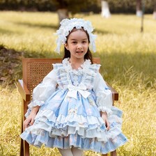 2 4 6 8 10 12 Years Girls Dress Sweet Lolita Style Lace Princess