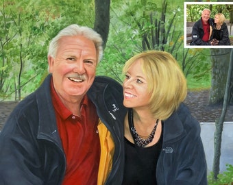 Custom Portrait, Custom Oil Painting, Hand painted Oil Painting, Couple Love gift, Custom Handmade Gifts, Portrait Commission Art