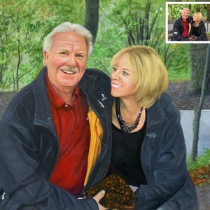 Portrait personnalisé, Peinture à l’huile personnalisée, Peinture à l’huile peinte à la main, Cadeau d’amour de couple, Cadeaux faits à la main personnalisés, Art de la commission de portrait