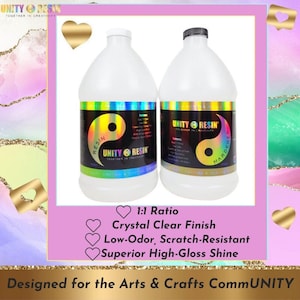 Premium High Gloss Crystal-Clear Multi-Purpose Resin/ HALS/ Casting & Coating 1 Gallon Kit / 1:1 Ratio/ Low Bubbles/ Food Safe/Free Shipping