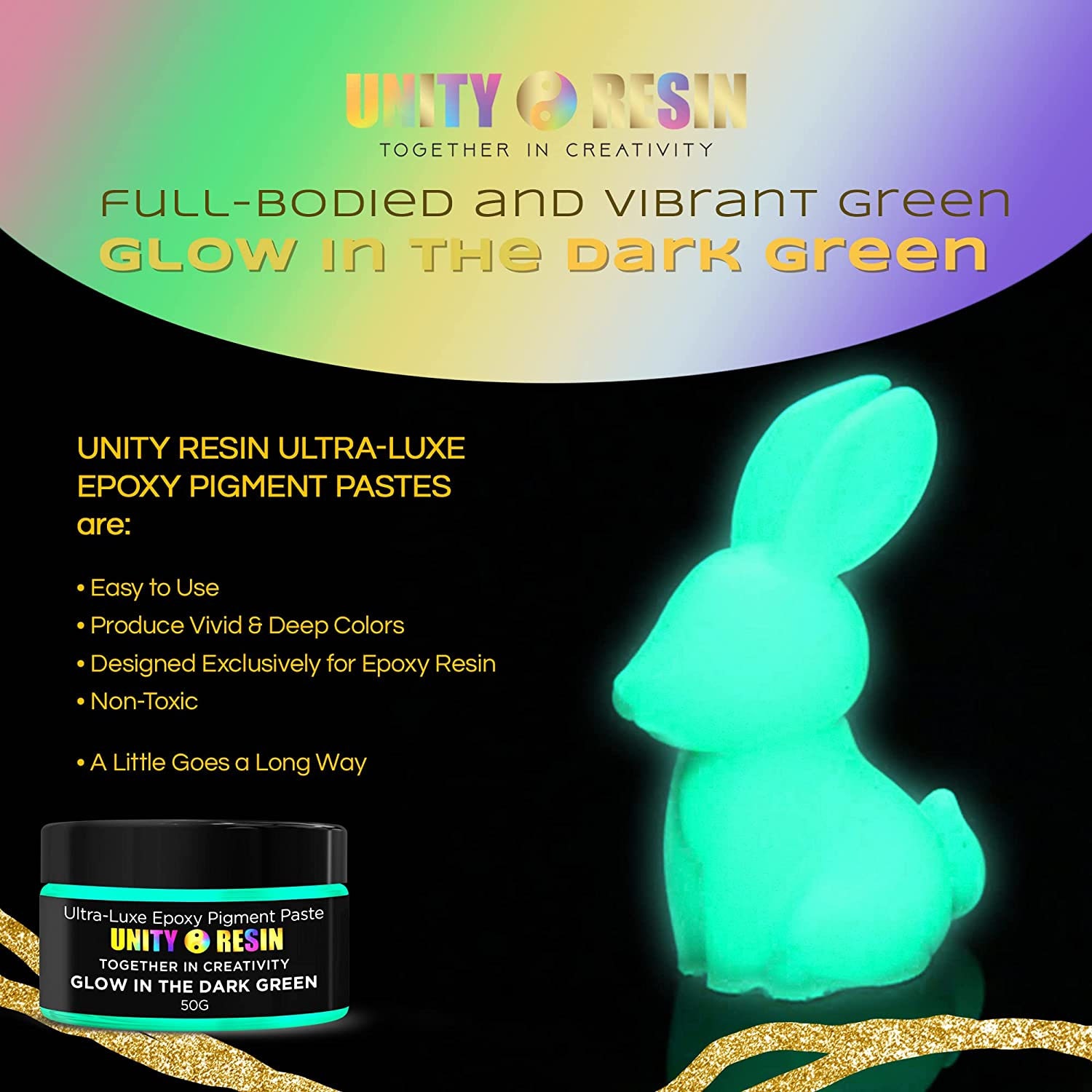 Ultra Luxe' Epoxy Pigment Paste-glow in the DARK BLUE Resin Art