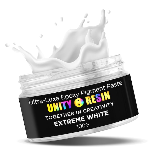 'Ultra- Luxe' Epoxy Pigment Paste-EXTREM WHITE, Resin Art, weißer Mica, Epoxidpaste, Harzpigmente, Geode Art, Harzfarbe, Resin Wave Art