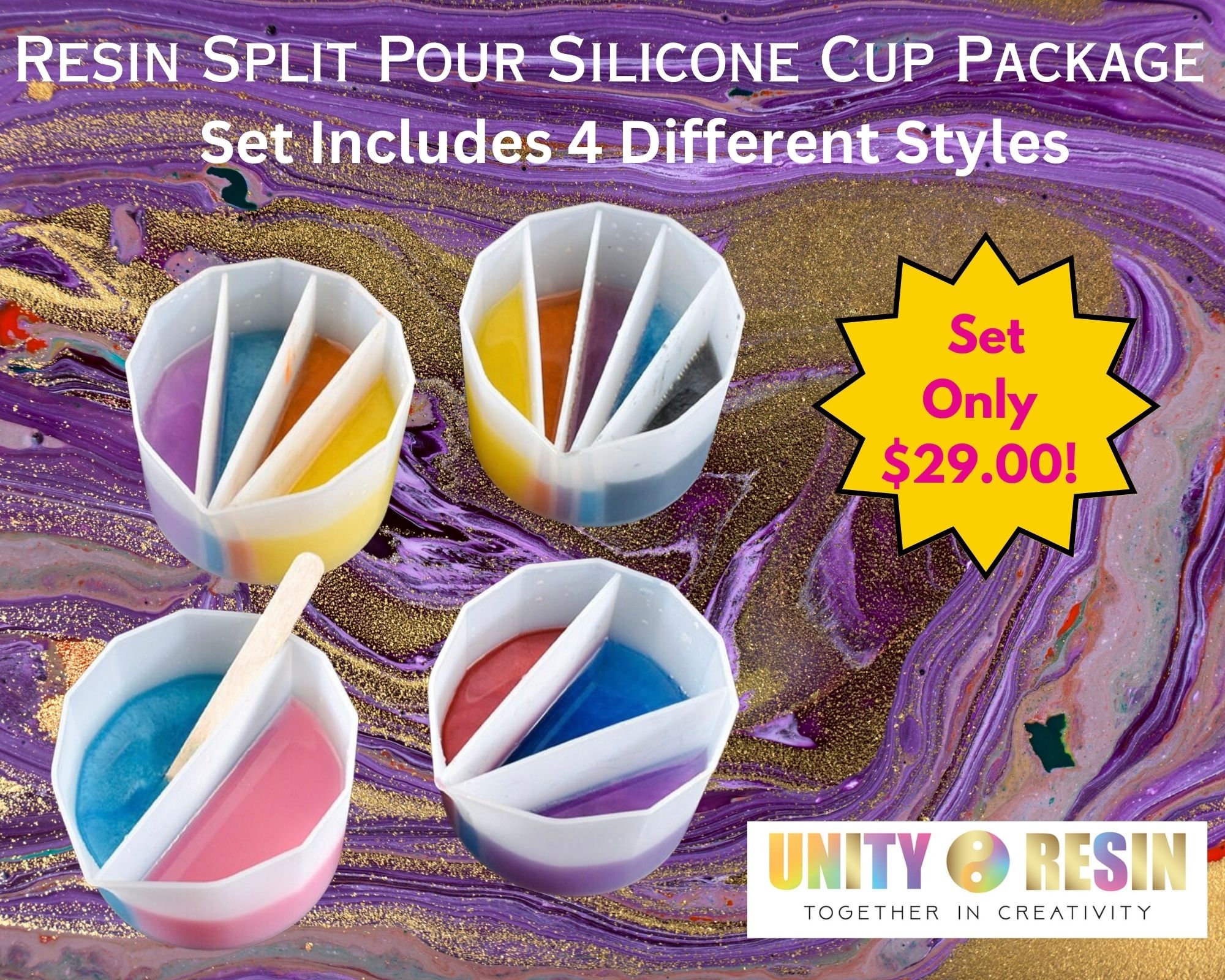 1Pc Split Cup for Paint Pouring,Silicone Fluid Art Split Cup,Acrylic Paint  Pour Split Cup,Reusable Pouring Painting Tool,DIY Making Drawing