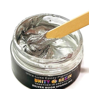 Ultra- Luxe&#39; Epoxy Pigment Paste-SILVER MOON SPARKLING (100G), Resin Pigment, Silver Mica, Epoxy Paste, Resin Pigments, Resin Cells & Lacing