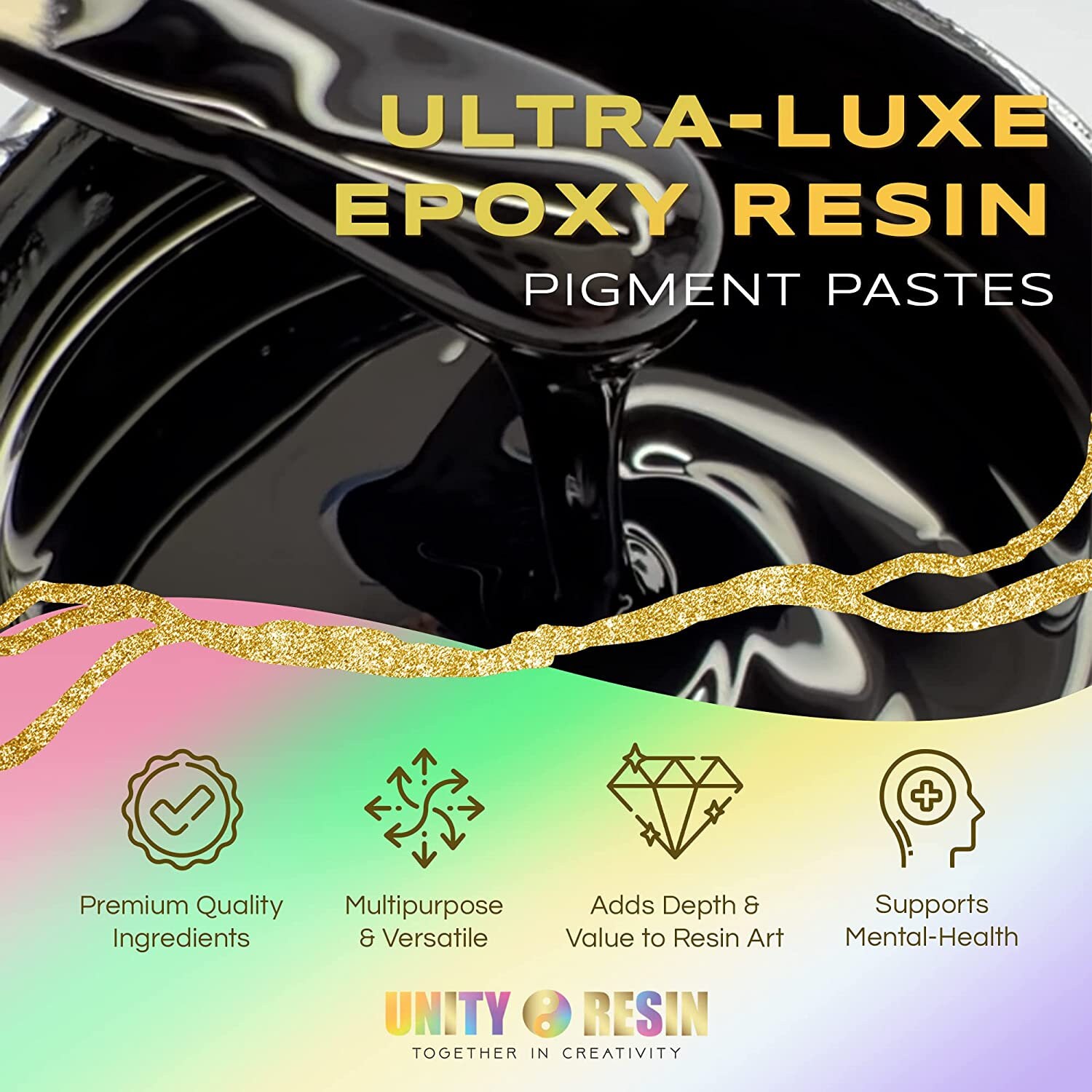 Ultra Luxe' Epoxy Pigment Paste-intense BLACK, Resin Art, Black Mica, Epoxy  Paste, Resin Pigments, Geode Art, Resin Paint, Black Resin Art 