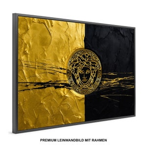 Luxusmodemarke Schwarzes Gold , Wandbild Premium , Leinwand mit Rahmen XXL 120 x 80 cm , Art moderne professionnel , Décoration d'intérieur image 1