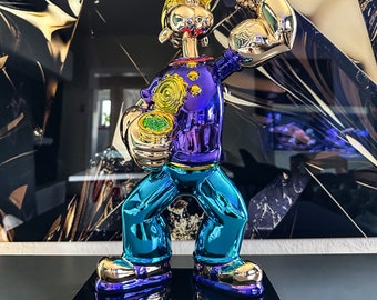 ESCULTURA de Popeye Púrpura, Estatua del Hombre Marinero, Skulptur Pop Art, Modern Haus Kunst Dekoration, Lujo y riqueza, Estilo de vida