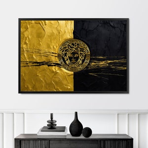 Luxusmodemarke Schwarzes Gold , Wandbild Premium , Leinwand mit Rahmen XXL 120 x 80 cm , Art moderne professionnel , Décoration d'intérieur image 5