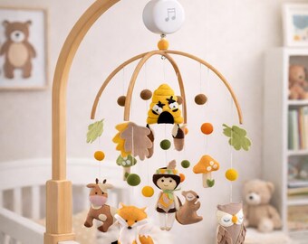 Handgemachte Safari Filz Mobile: Tier Kinderzimmer Dekor