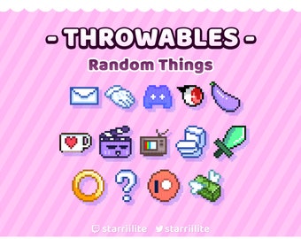 Throwable/Sub/Bits Badges : Random Pixel Things (2D/3D) - Vtuber Streaming Assets for VNyan • KBonk • Twitch Integrated Throwing System