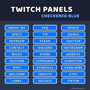 Minimal Basic Checkered Blue Twitch Panel
