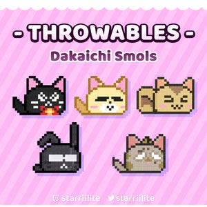 Throwable/Sub/Bits Badges : Pixel Dakaichi Smols (2D/3D) - Vtuber Streaming Assets for VNyan • KBonk • Twitch Integrated Throwing System