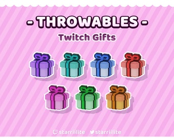 Throwable/Sub/Bits Badges : Pixel Voxel Twitch Gift (2D/3D) - Vtuber Streaming Assets for VNyan • KBonk • Twitch Integrated Throwing System