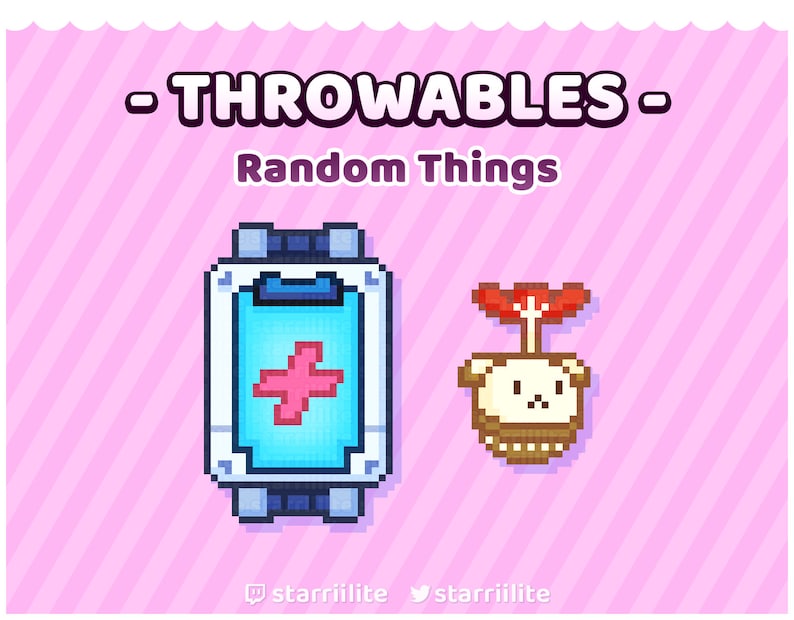 Throwable Random Things 2D/3D Vtuber Streaming Assets for Vnyan Kbonk Twitch Integrated