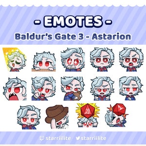 Baldur's Gate 3 - Chibi Astarion Twitch-emotes