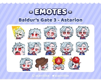 Baldur's Gate 3 - Chibi Astarion Twitch Emotes