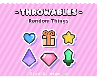 Throwable/Sub/Bits Badges : Cute Shapes (2D) - Vtuber Streaming Assets for VNyan • KBonk • Twitch Integrated Throwing System