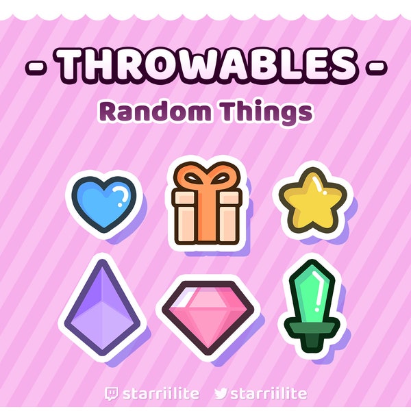 Throwable/Sub/Bits Badges : Cute Shapes (2D) - Vtuber Streaming Assets for VNyan • KBonk • Twitch Integrated Throwing System