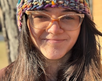 ティール＆レインボー「ホットディッシュ」メリノウールイヤーウォーマー