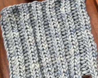 Icy Light Blue Colored Merino Wool Cowl
