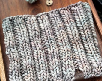 Cream and Beige Merino Wool Cowl