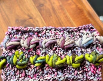 Purple, Pink, and Green Rainbow Mirror Pond “Merino Wool” Ear Warmer