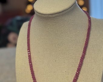 AAA Pink Sapphire Necklace with Sterling Silver Findings
